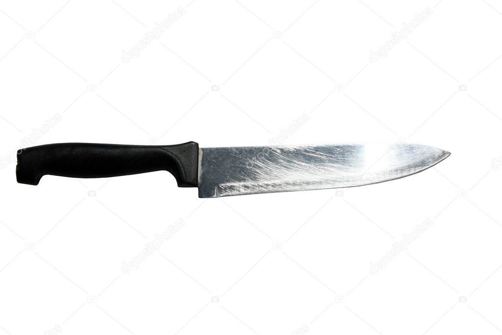 Old kitchen knife isolated