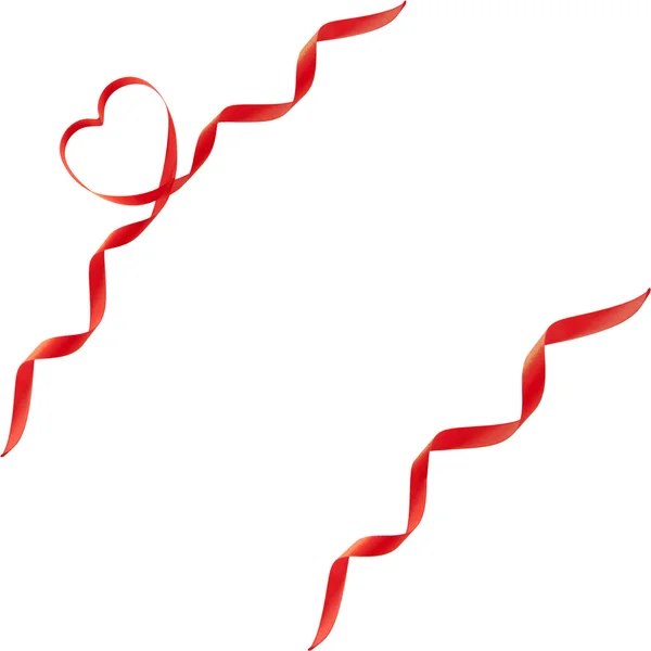 Червона стрічка подарункові серця ізольовані — стокове фото