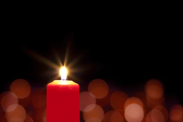 Vermelho fundo vela de Natal — Fotografia de Stock