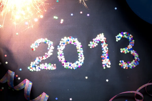 Happy new year 2013 with shining stars — Stock Photo, Image