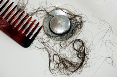 Hair loss after washing of the head clipart