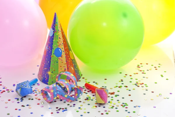 Colorful party birthday new year background with balloons — Stock Photo, Image