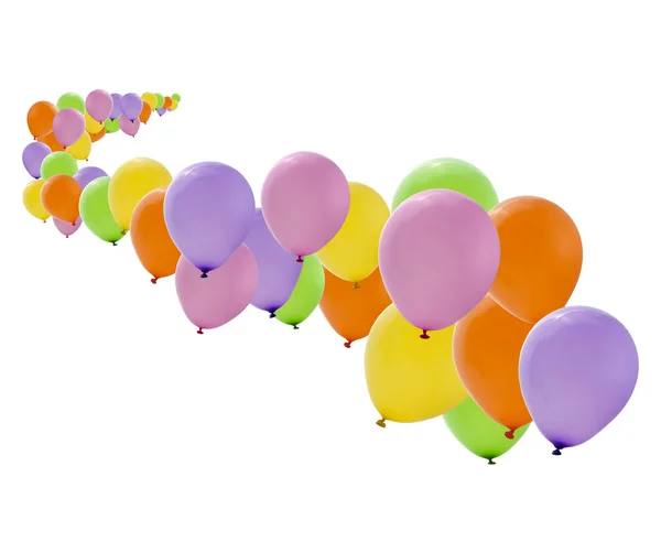 Färgglada parti ballonger isolerad på vit bakgrund — Stockfoto