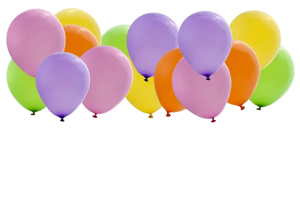 Balões de festa coloridos isolados no fundo branco — Fotografia de Stock