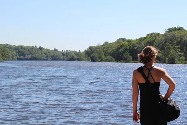 stock image Girl at lake