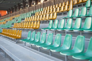 Rows of chairs at the racetrack clipart