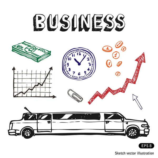 商业和金融图标集 — 图库矢量图片