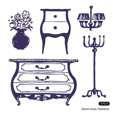 Furniture set clipart