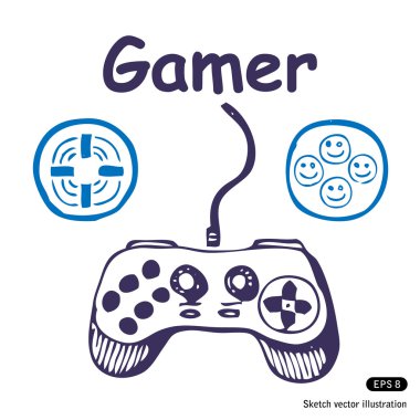 Gamepad and multiply icons clipart