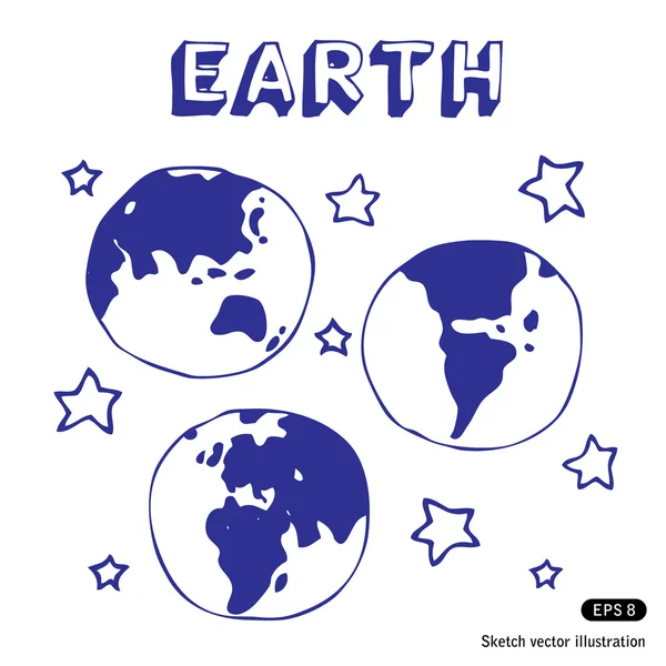 Terre et étoiles — Image vectorielle