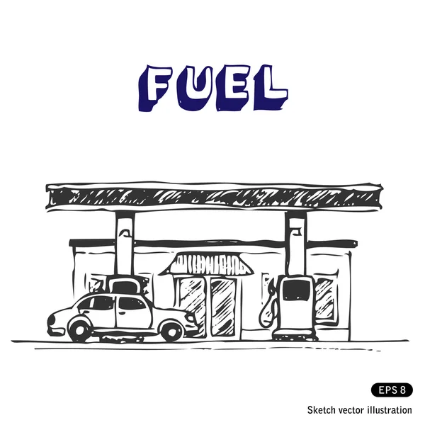 Fuel station — Stock Vector