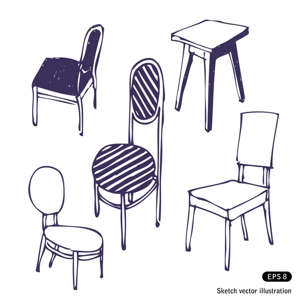 stock vector Hand-drawn chairs. Isolated