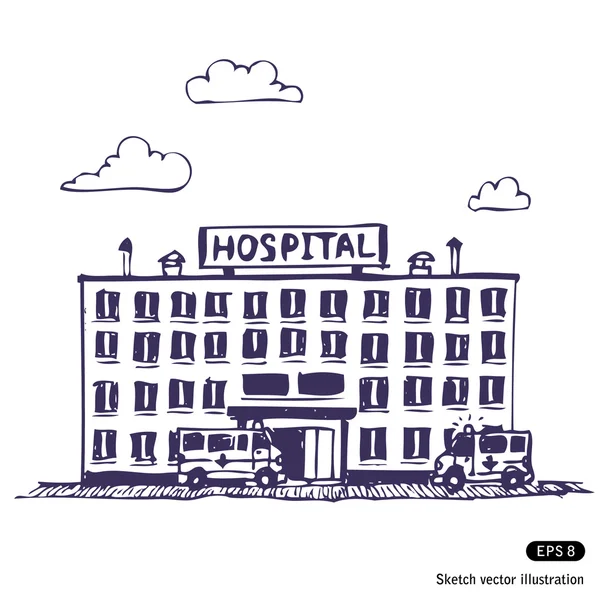 Budynek szpitala — Wektor stockowy