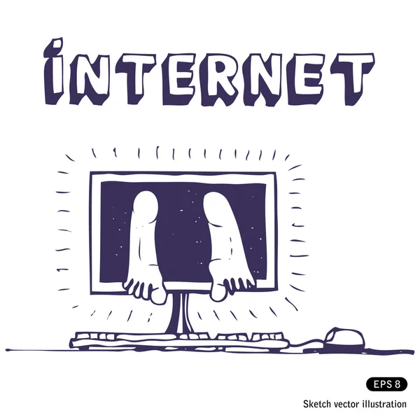 Dipendenza da Internet — Vettoriale Stock