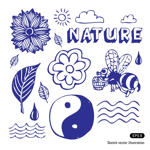 Conjunto de ícones de natureza — Vetor de Stock