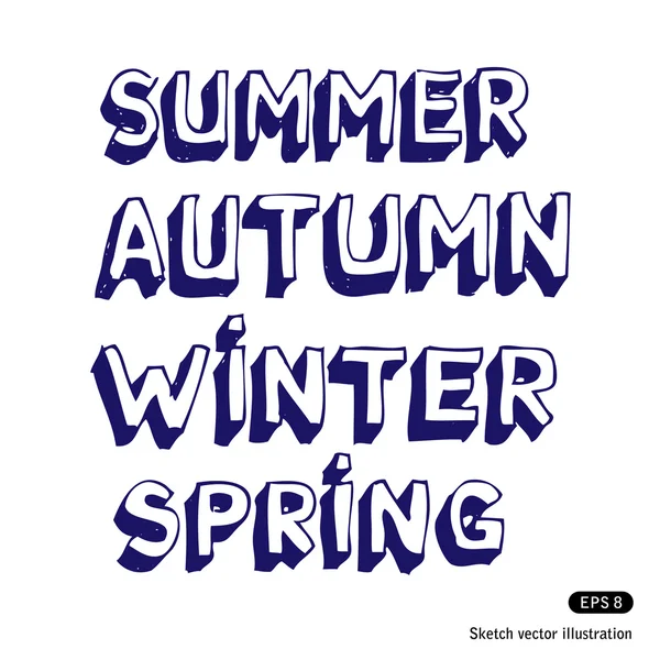 Seasonal fonts — Stock Vector