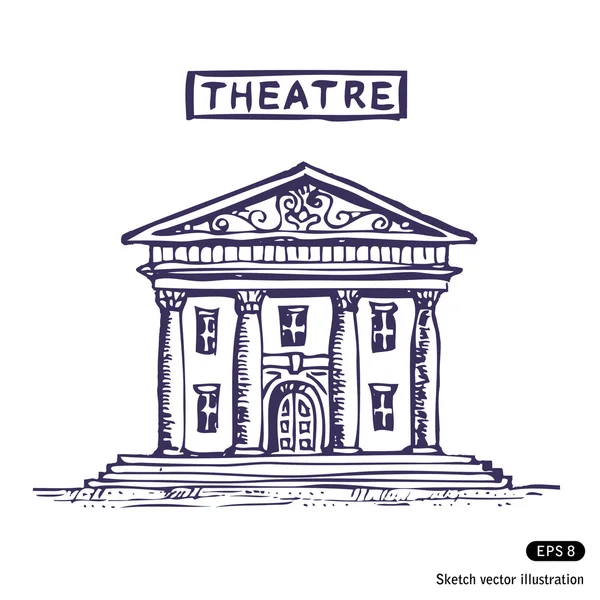 Edifício de teatro — Vetor de Stock