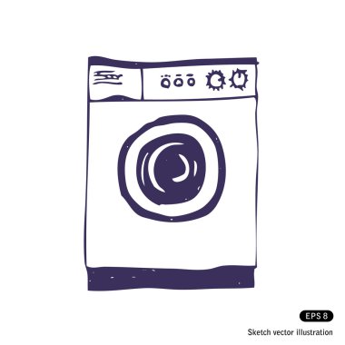 Washing machine. Isolated clipart