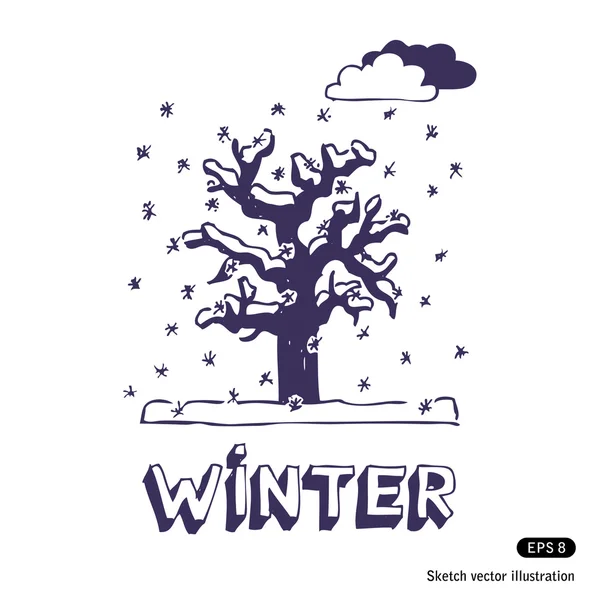 Winterbaum — Stockvektor