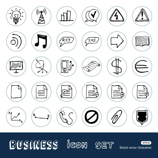 Set di icone web business e media — Vettoriale Stock