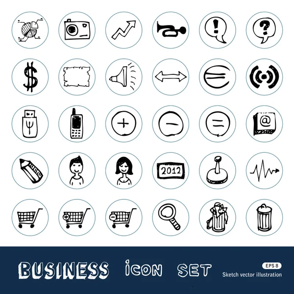 Business and media web icons set — Stock Vector