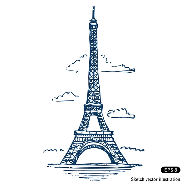 파리에 있는 에펠 탑 벡터 그래픽