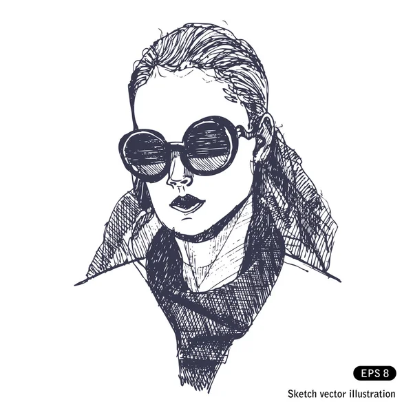Mulher com óculos de sol — Vetor de Stock