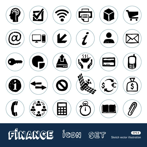 Conjunto de iconos de Finanzas e Internet — Archivo Imágenes Vectoriales