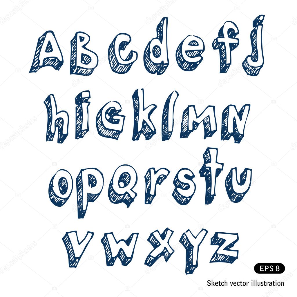 Hand-drawn alphabet
