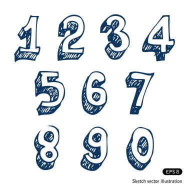 Hand-drawn numbers