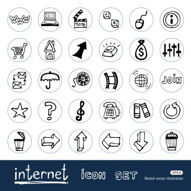 İnternet ve Medya Icons set