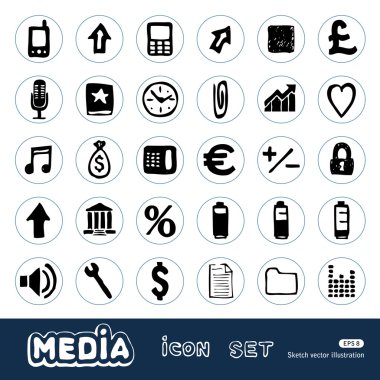 İnternet ve Medya Icons set