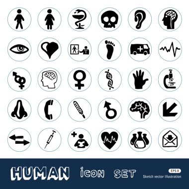 Medical and human web icons set clipart