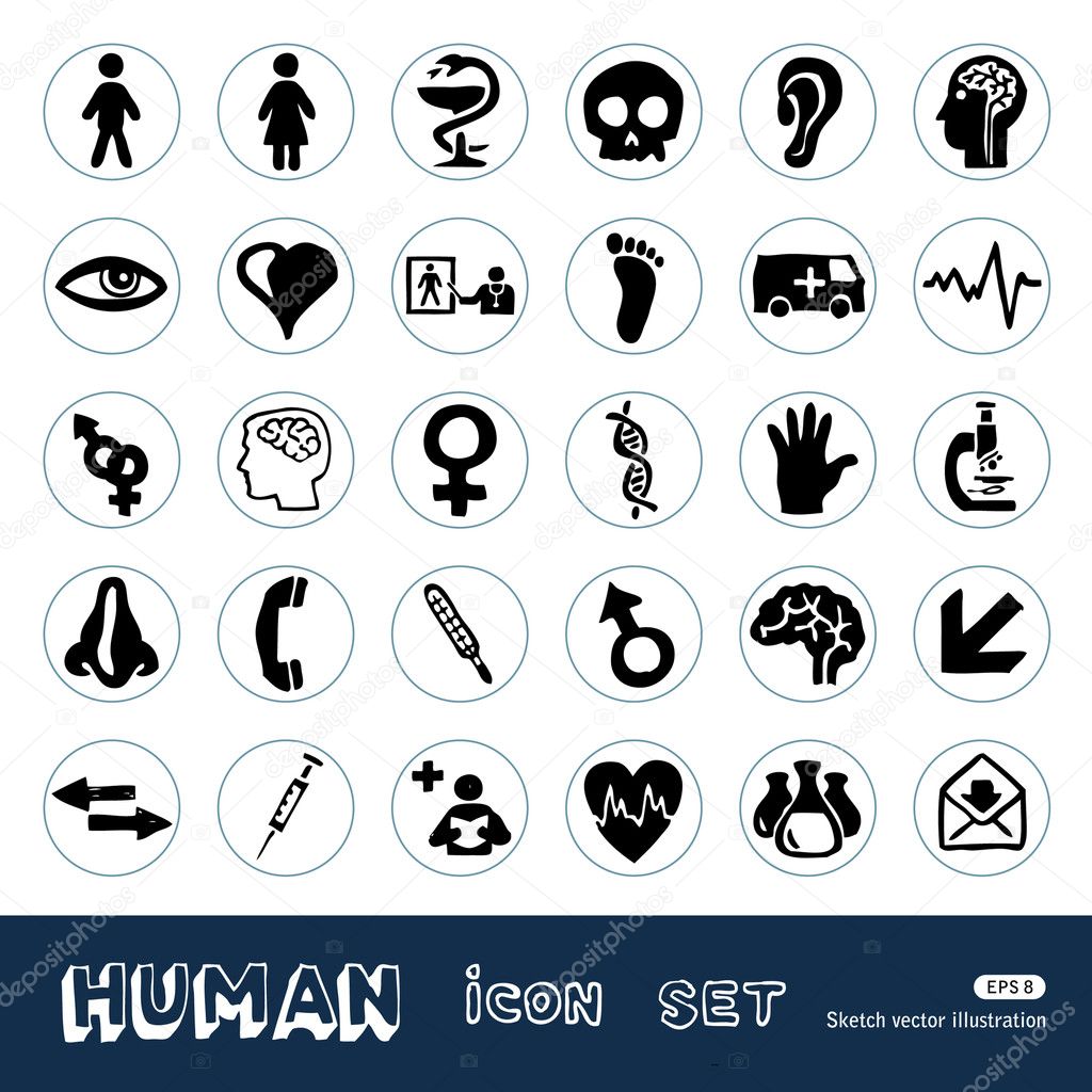 Medical and human web icons set