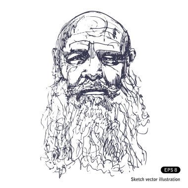 Old man with a beard clipart