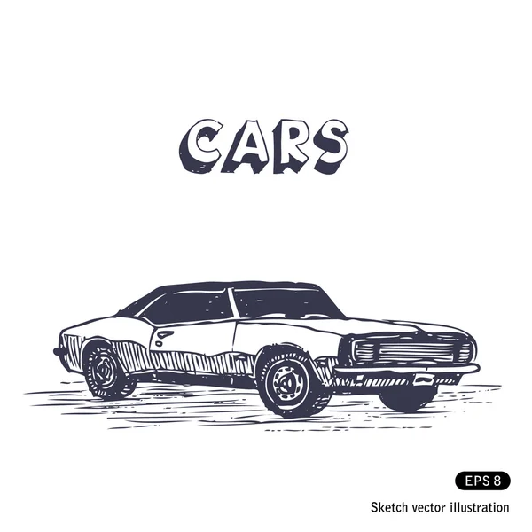 stock vector Old muscle car