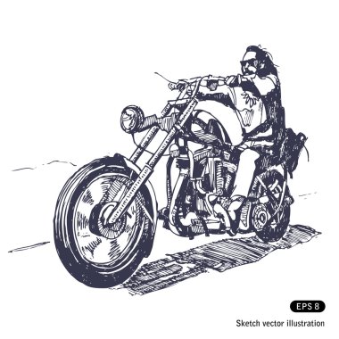 Rider on a chopper clipart