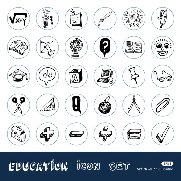 Szkoła i edukacja www zestaw ikon — Wektor stockowy