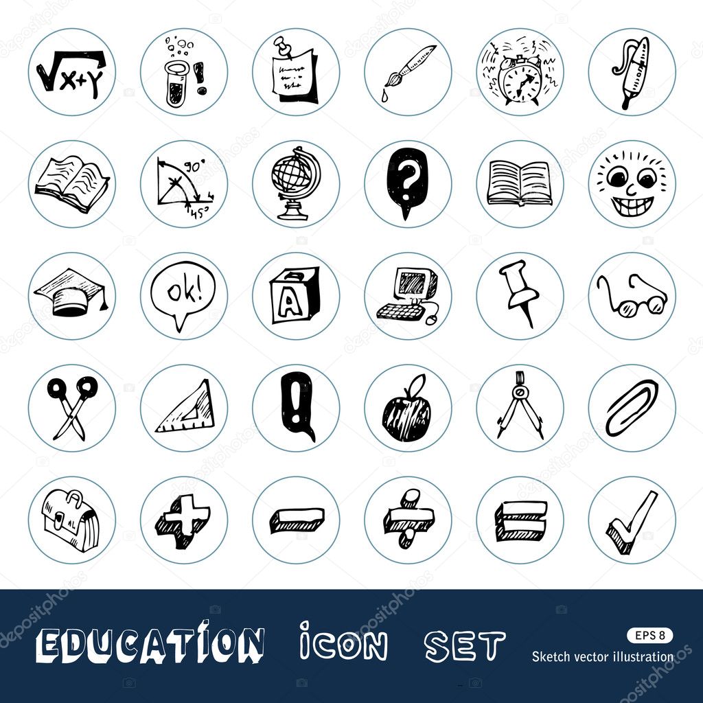 School and education web icons set