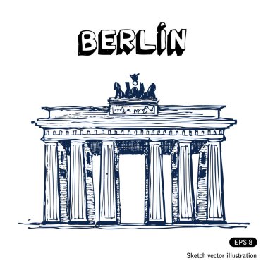 The Brandenburg gate in Berlin clipart