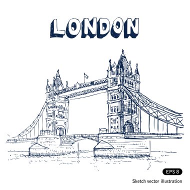 Tower Bridge in London clipart