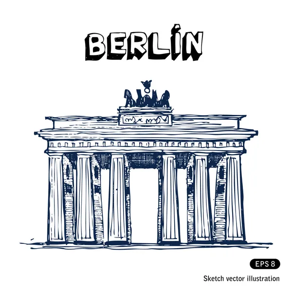 De Brandenburger Tor in Berlijn — Stockvector