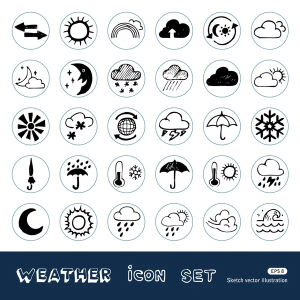 Weather web icons set — Stock Vector