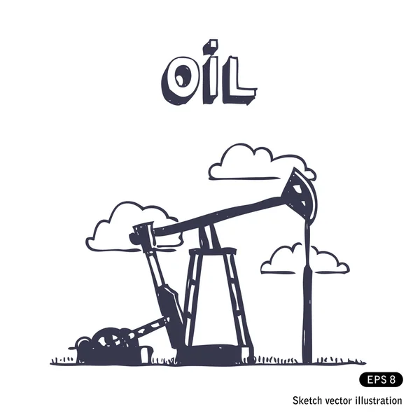 Pompa dell'olio di lavoro — Vettoriale Stock
