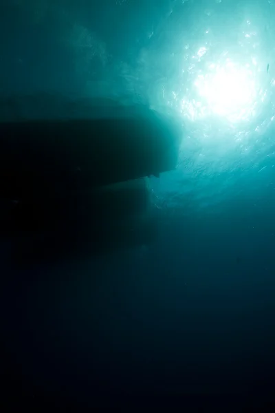 Silhouette von Booten im Roten Meer. — Stockfoto