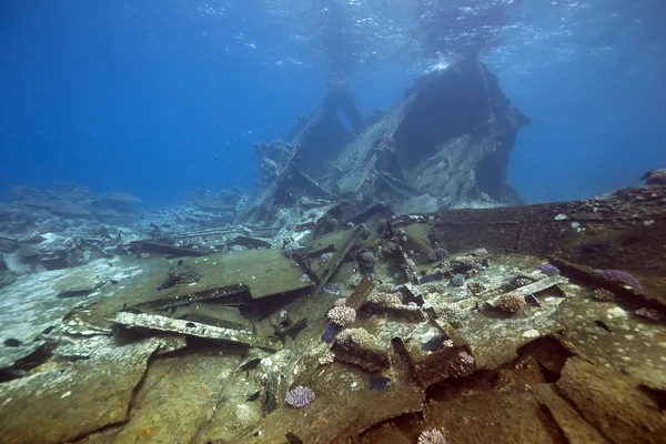 Wreck German freighter Kormoran - sank in 1984 Tiran — Stock Photo, Image