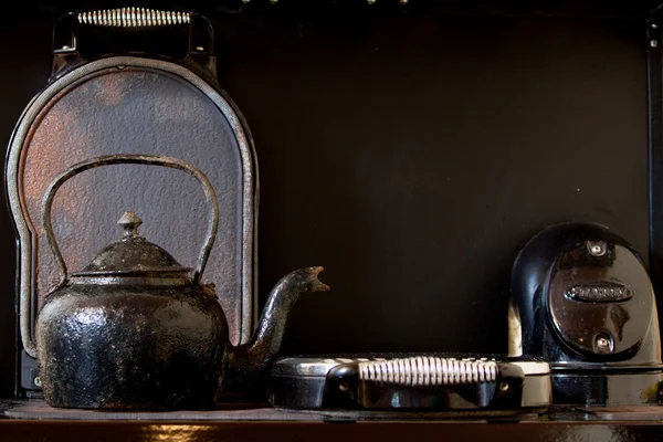 stock image Old kettle on the stove