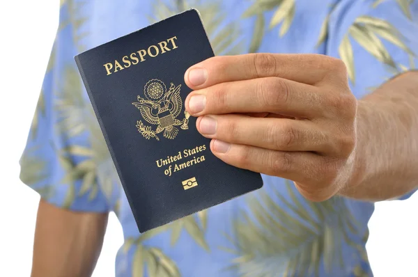 Traveler with passport — Stock Photo, Image