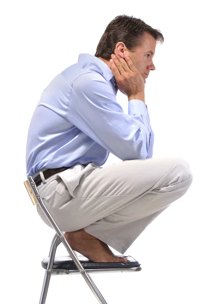Squat on chair — Stock Photo, Image