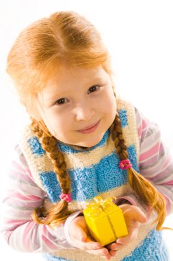 Child with gift clipart